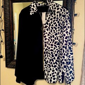 Blouse black / white